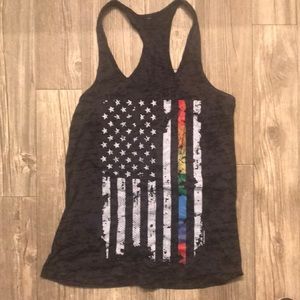LGBT patriotic burnout crossfit tank medium
